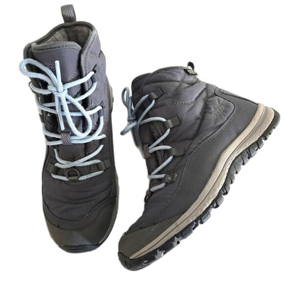 Keen Terradora Waterproof Hiking Winter Boots Grey Size 7.5 Quilted - Picture 1 of 8